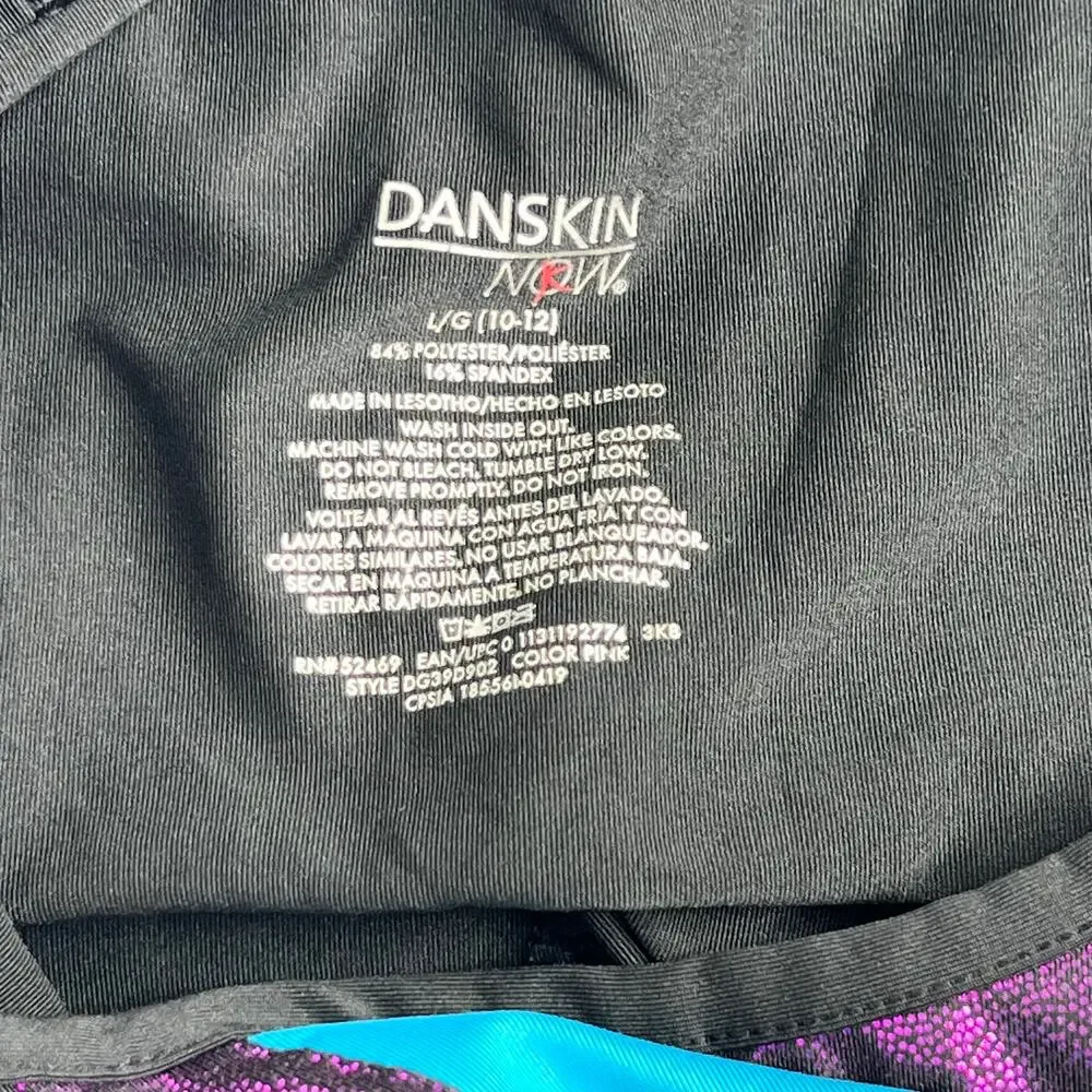 Danskin Now Gymnastics & Dance Elite Foil Leotard with Matching Shorts 10/12